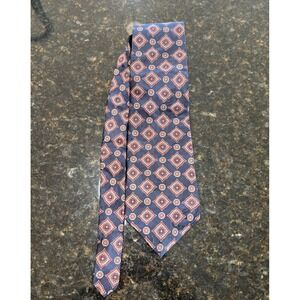 Stafford 100% Italian‎ Silk Executive Necktie- 57 x 4- Blue Red Tan
